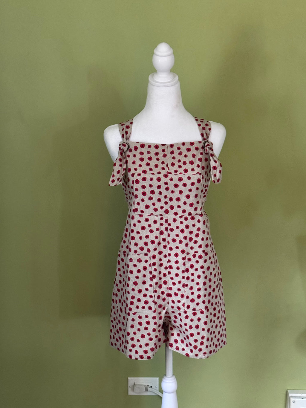 Romper Overalls with Tie Straps