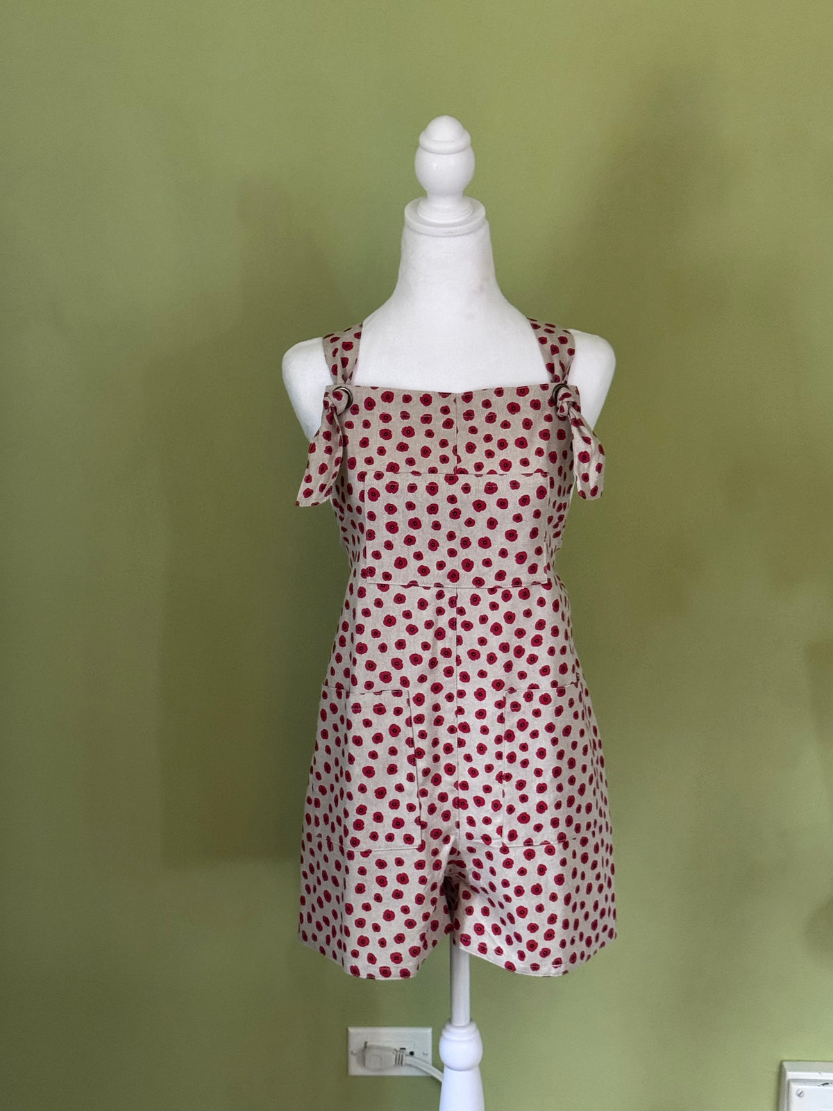 Romper Overalls with Tie Straps